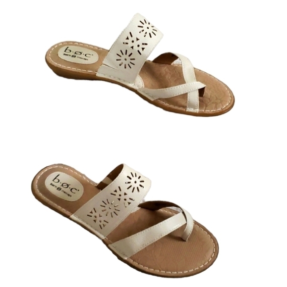 Born B.O.C Women Casaba Laser Cut Comfort Sandals shoes Loop Toe Flats shoes 8 - Picture 1 of 11